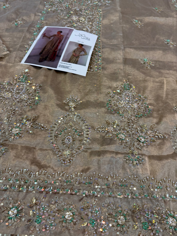 Alina khan golden rust do pata wedding edition