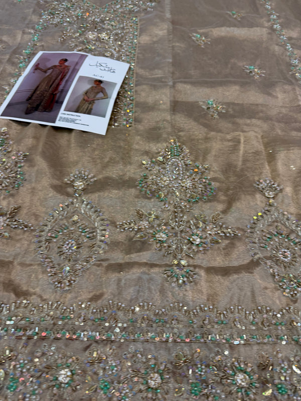 Alina khan golden rust do pata wedding edition