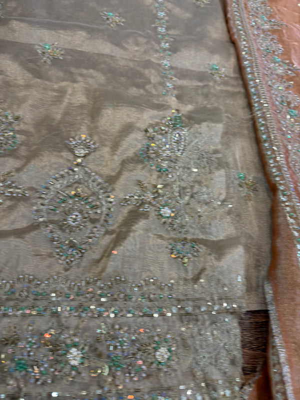 Alina khan golden rust do pata wedding edition