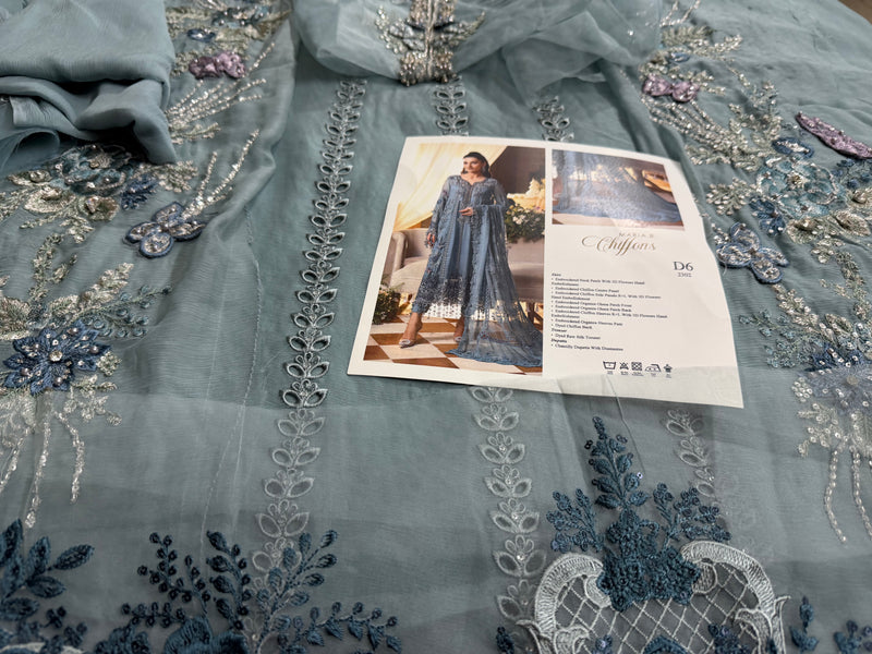 Maria B chiffon sky wedding edition