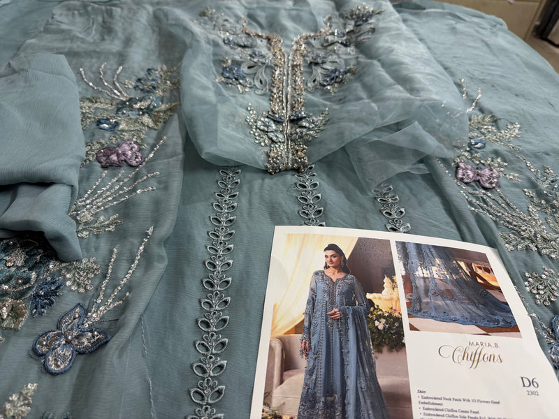 Maria B chiffon sky wedding edition