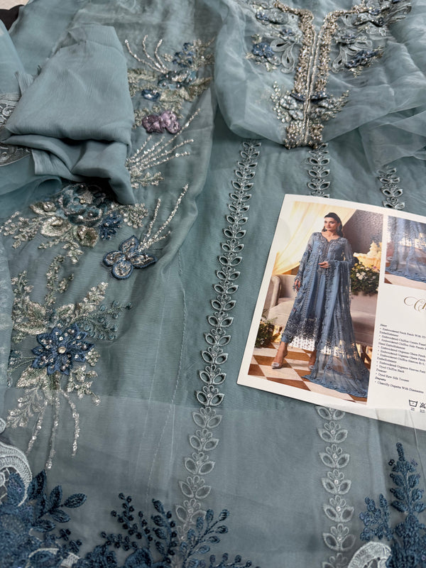 Maria B chiffon sky wedding edition