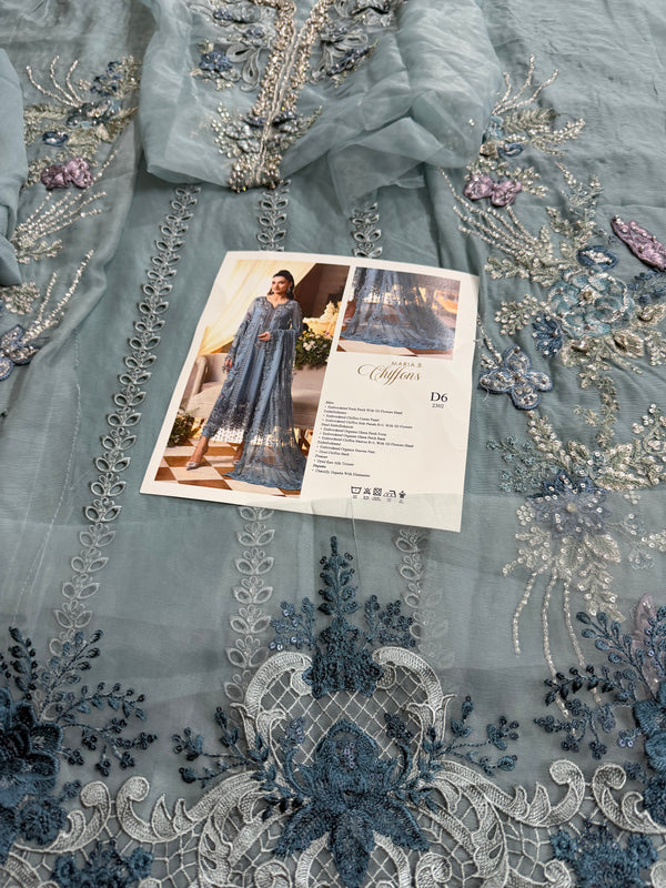 Maria B chiffon sky wedding edition
