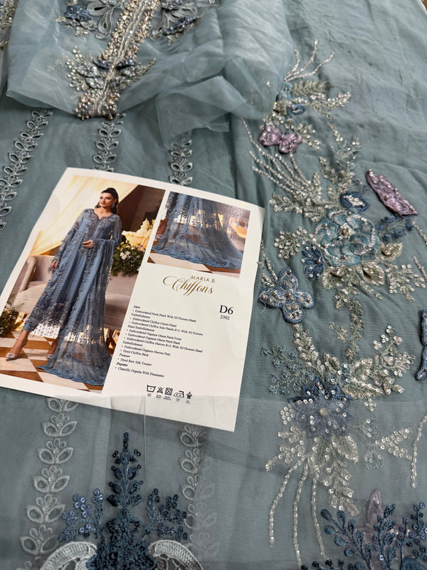 Maria B chiffon sky wedding edition
