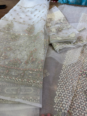Naqshi ivory chiffon wedding edition
