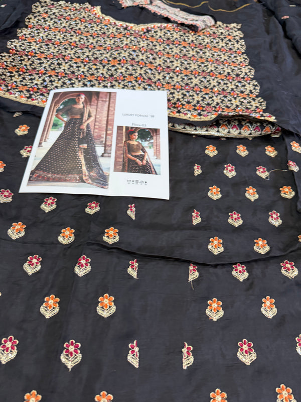 Mina Kashif black chiffon wedding edition