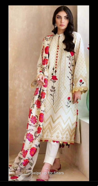 Gulaal Ahmad white red winter collection