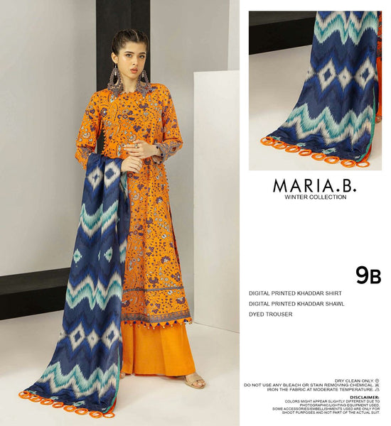 Maria B orange blue winter collection