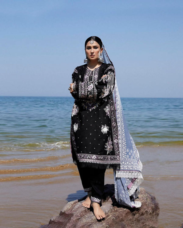 Zara shahjahan black sky lawn 2024