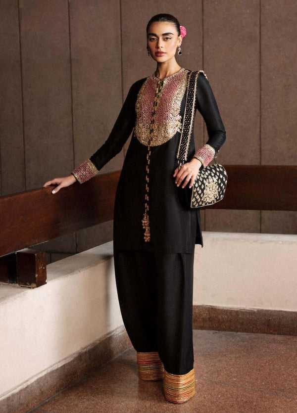 Hussain rehar black handmade wedding edition