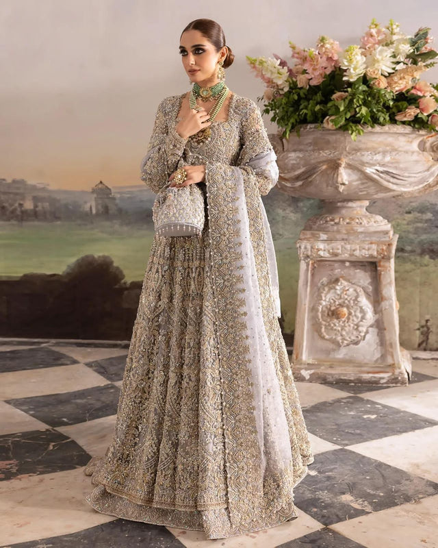 kanwal malik grey maxy wedding edition