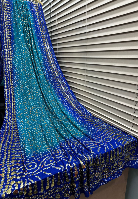 Mukesh dopata blue sky pure silk