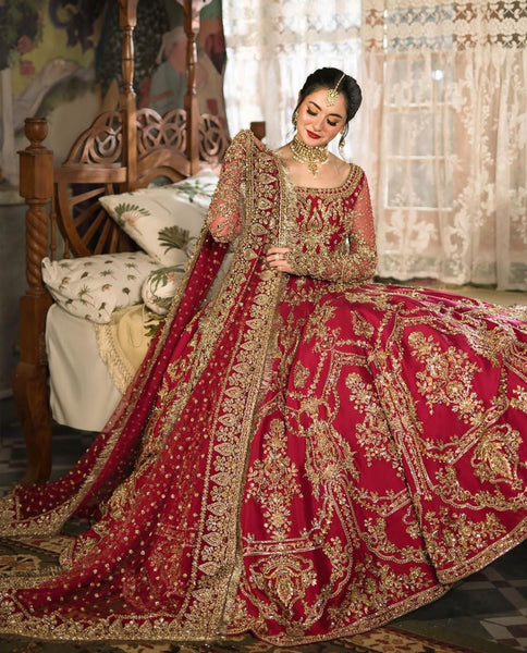 Faiza saqlain  red bridal wedding edition