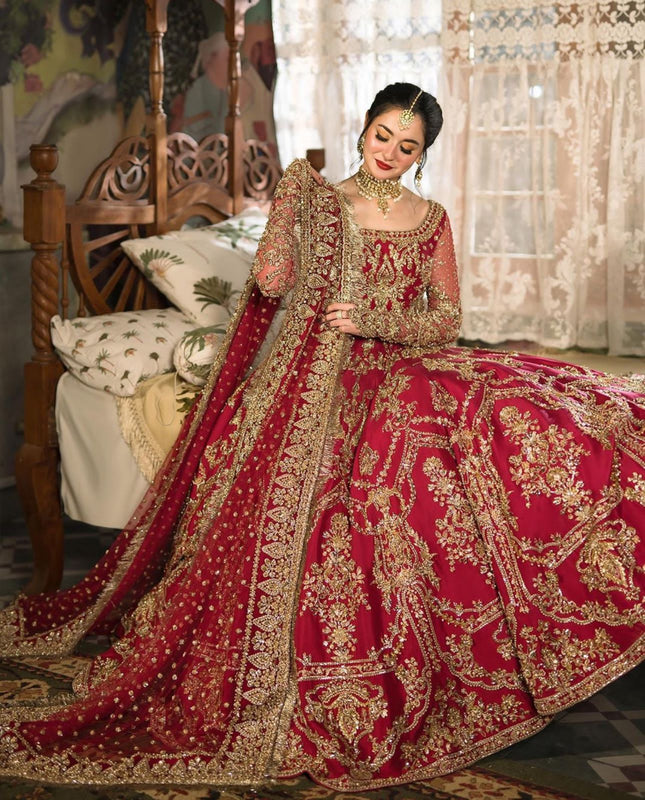 Faiza saqlain  red bridal wedding edition