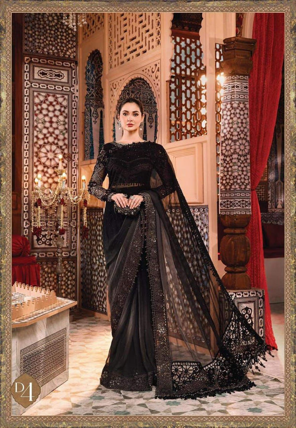 Maria b black saree 
Brand Maria b