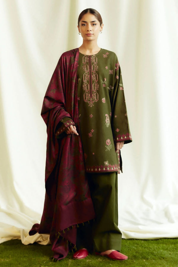 Coco by Zara shahjahan green meroon winter collection