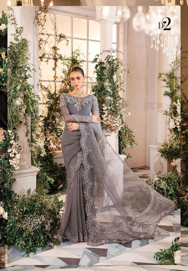 Maria b saree grey