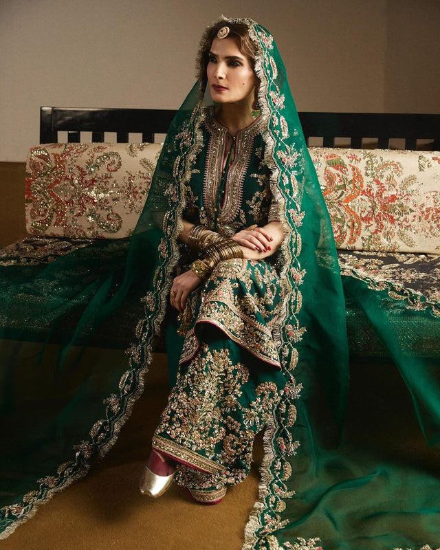 Hussain rehar green wedding edition