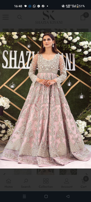 Shazia kiyani pink maxy wedding edition