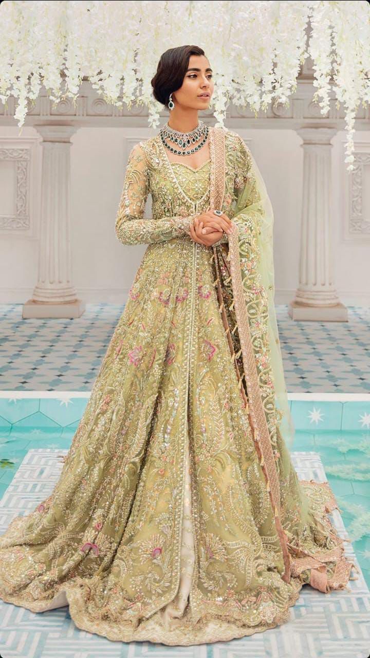 Suffuse by sana Yasir green pista wedding edition
