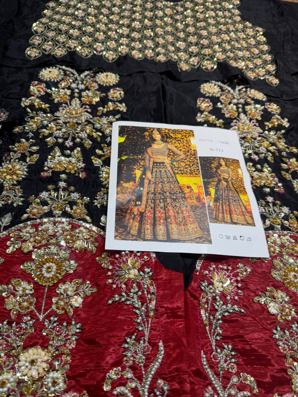 Nomi Ansari black bridal 16 panelled