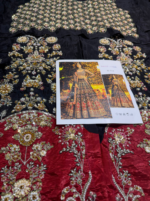 Nomi Ansari black bridal 16 panelled