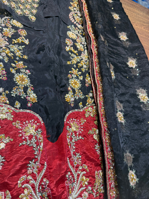 Nomi Ansari black bridal 16 panelled