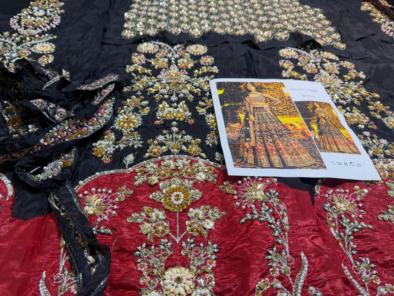 Nomi Ansari black bridal 16 panelled