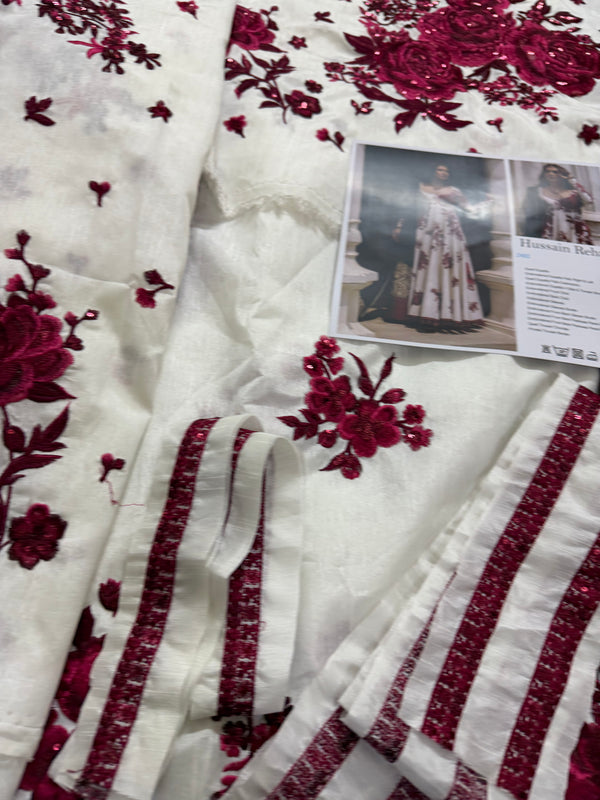 Hussain Rehar wedding edition (indian raw silk) 16 panelled