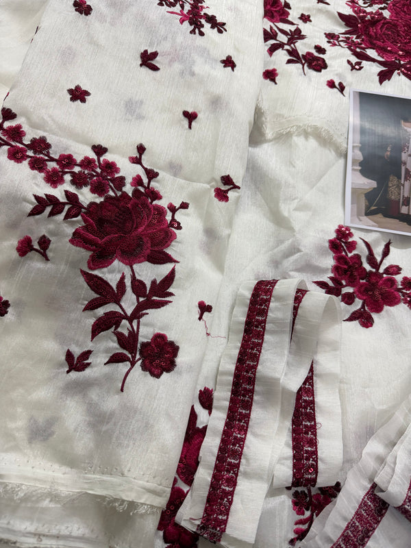 Hussain Rehar wedding edition (indian raw silk) 16 panelled