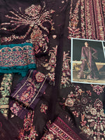 Hussain Rehar purple chiffon wedding edition