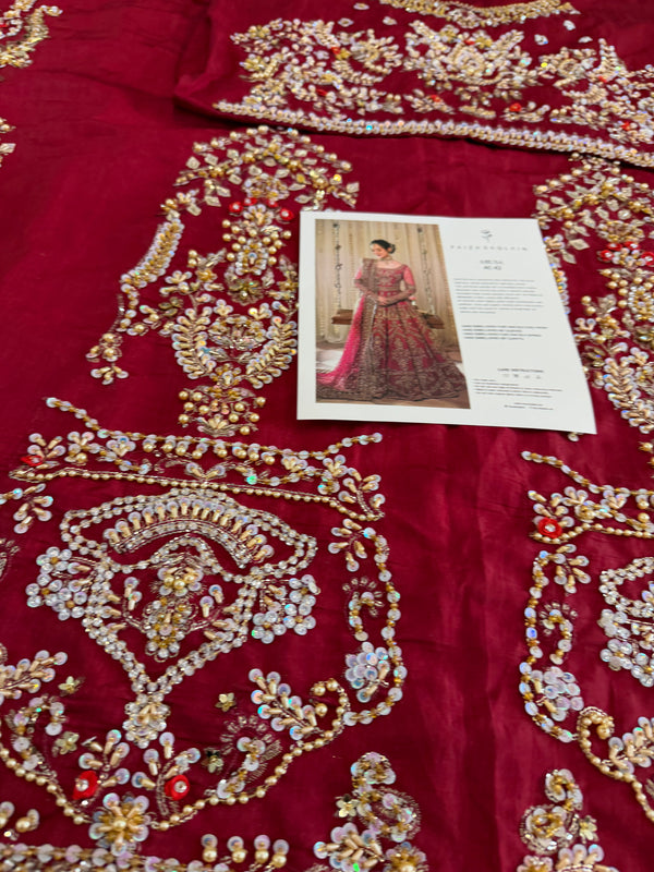 Faiza Saqlain red bridal chiffon collection