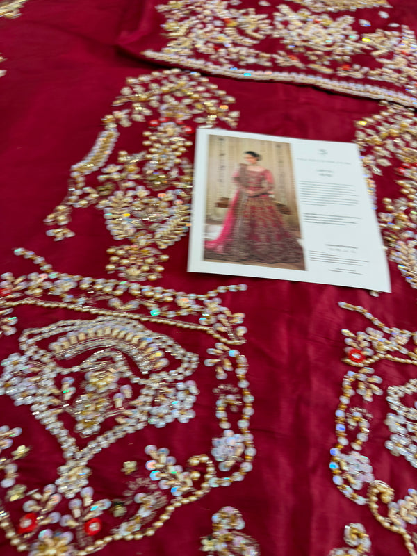 Faiza Saqlain red bridal chiffon collection