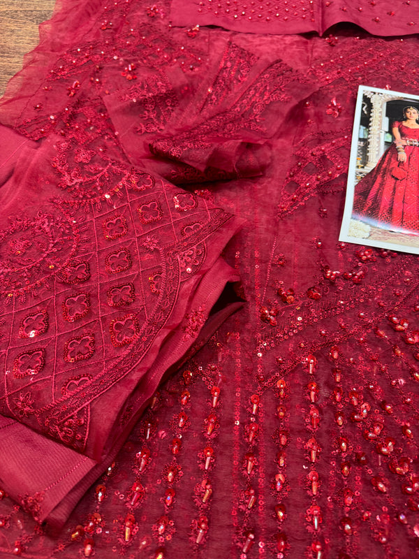 Qalamqar red maxy wedding edition