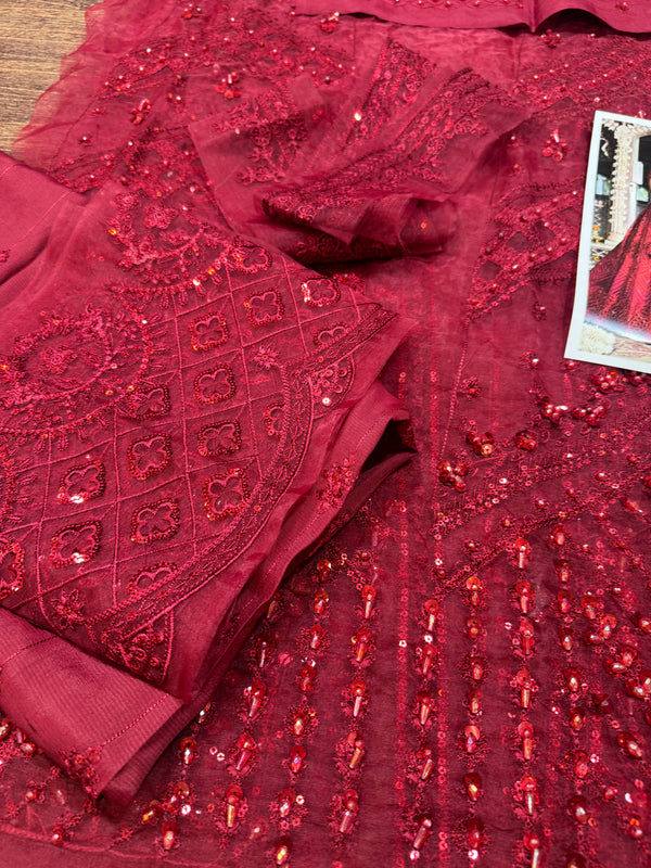 Qalamqar red maxy wedding edition