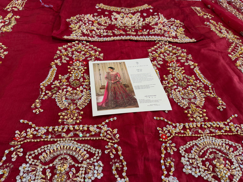 Faiza Saqlain red bridal chiffon collection