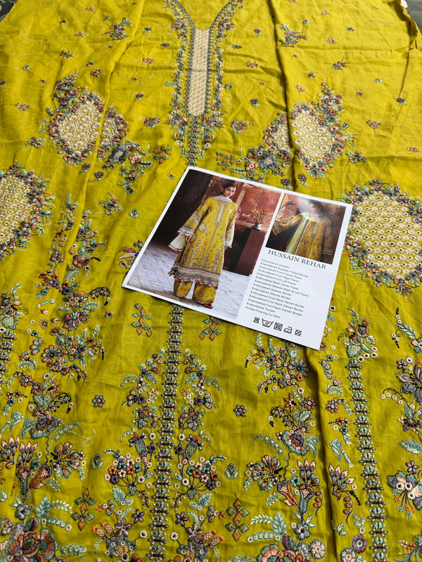 Hussain Rehar yellow lawn 2026
