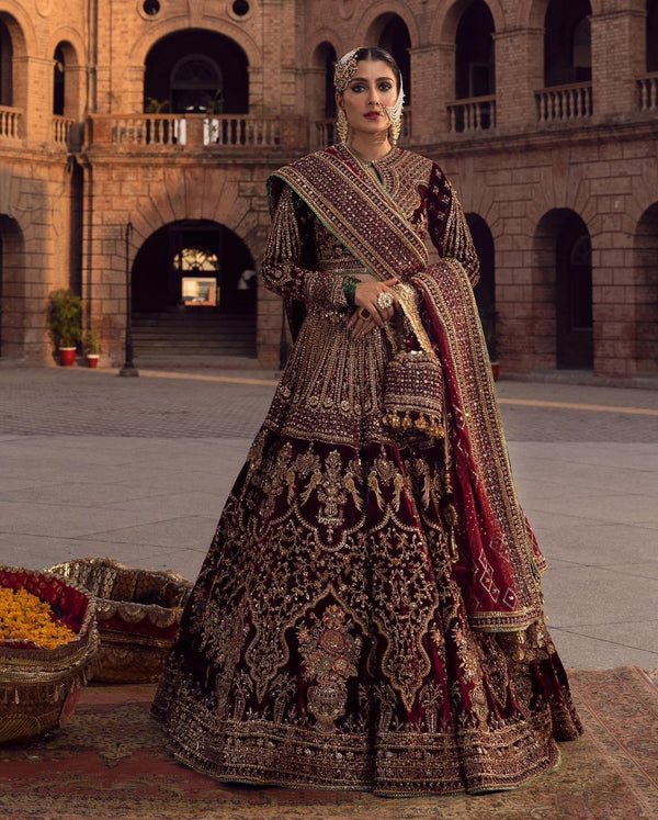 Mohsin Naveed Ranjha red bridal wedding collection