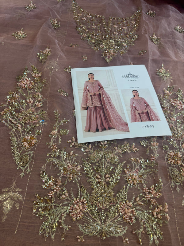 Maria B pink chiffon wedding edition