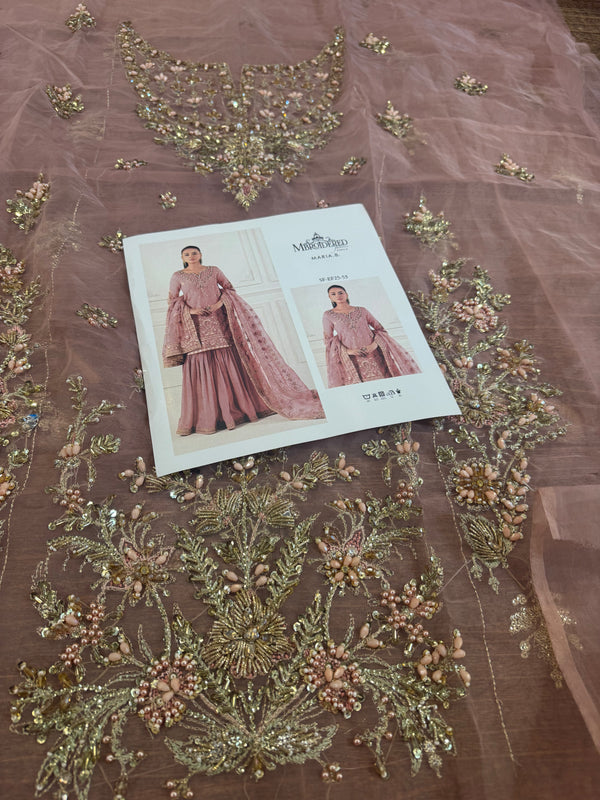 Maria B pink chiffon wedding edition