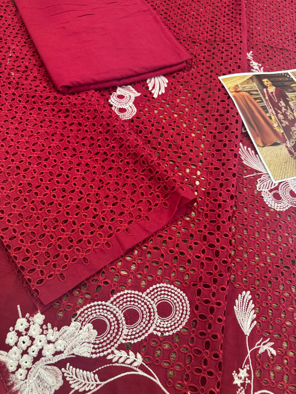 Crimson red chickenkari lawn 2025