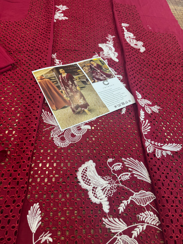 Crimson red chickenkari lawn 2025