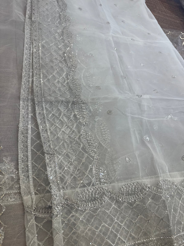 Kanwal Malik white chiffon wedding edition