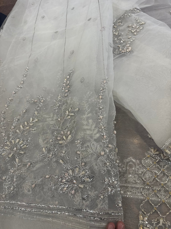 Kanwal Malik white chiffon wedding edition