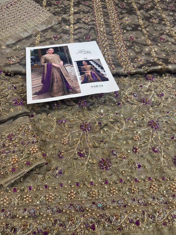 Haris Shakeel mesori purple dopata wedding edition