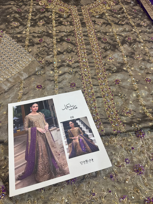 Haris Shakeel mesori purple dopata wedding edition