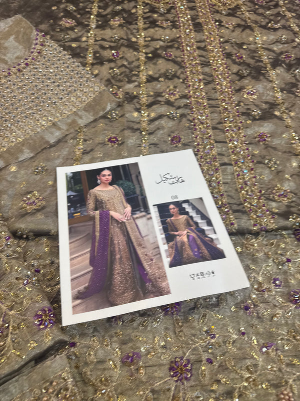 Haris Shakeel mesori purple dopata wedding edition