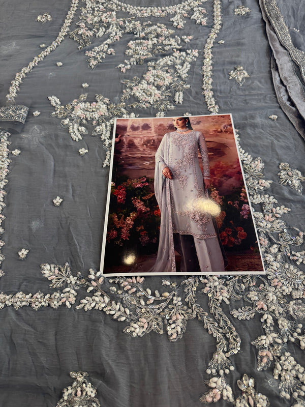 Nomi Ansari sky grey bridal wedding edition