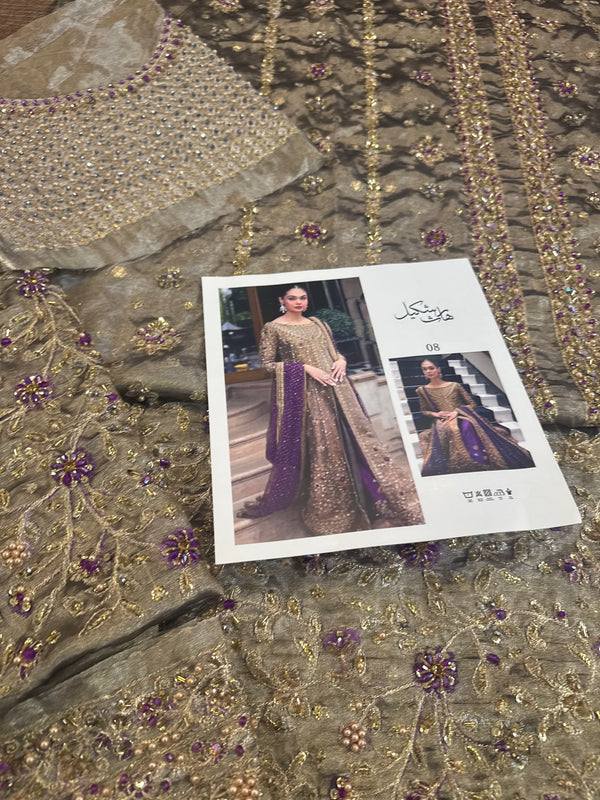 Haris Shakeel mesori purple dopata wedding edition