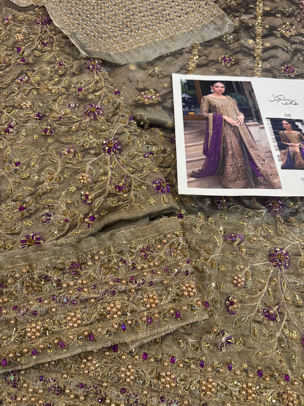 Haris Shakeel mesori purple dopata wedding edition